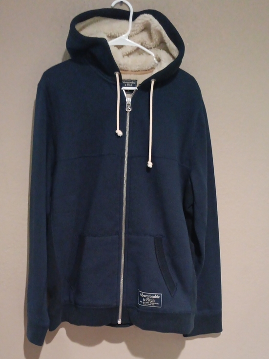Abercrombie & Fitch Other - Abercrombie & Fitch Men's Navy Sherpa-Lined Zip Hoodie